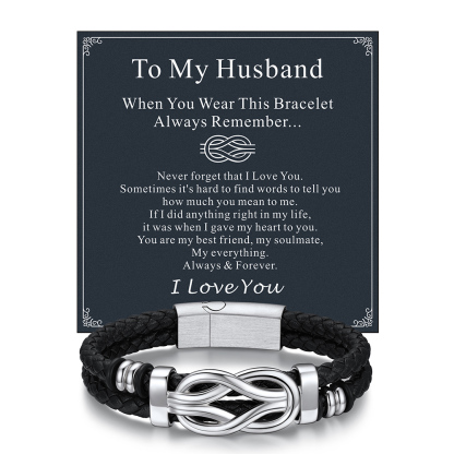  Infinity Love Knot Leather Bracelets For Men | Gift to husband