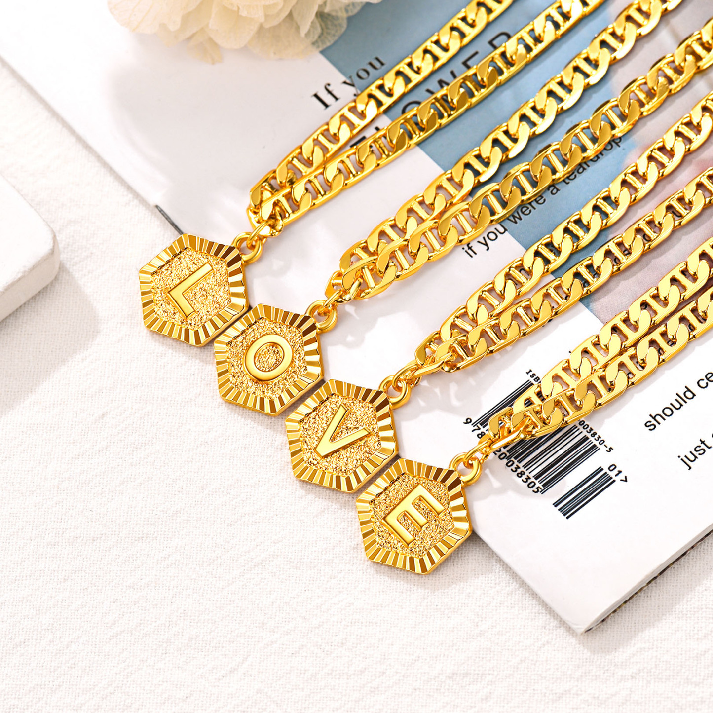 Personalized Mariner Initial Charm Anklet for Women