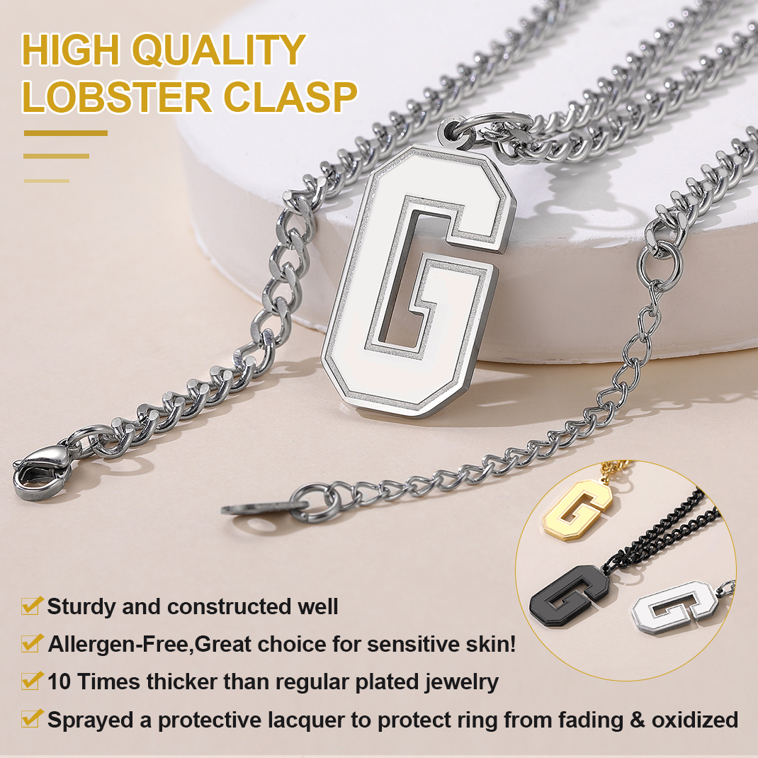 Initial necklace for men