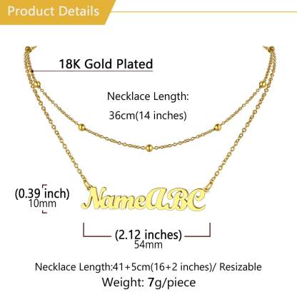 name necklace size