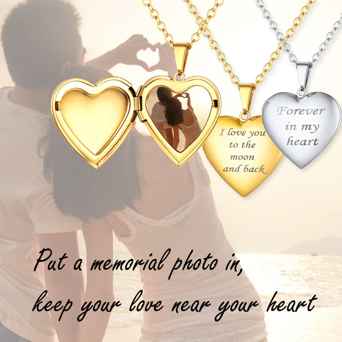 Locket Necklace with Picture for women