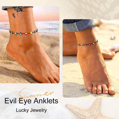 lucky Evil Eye Anklet Multiple Chain