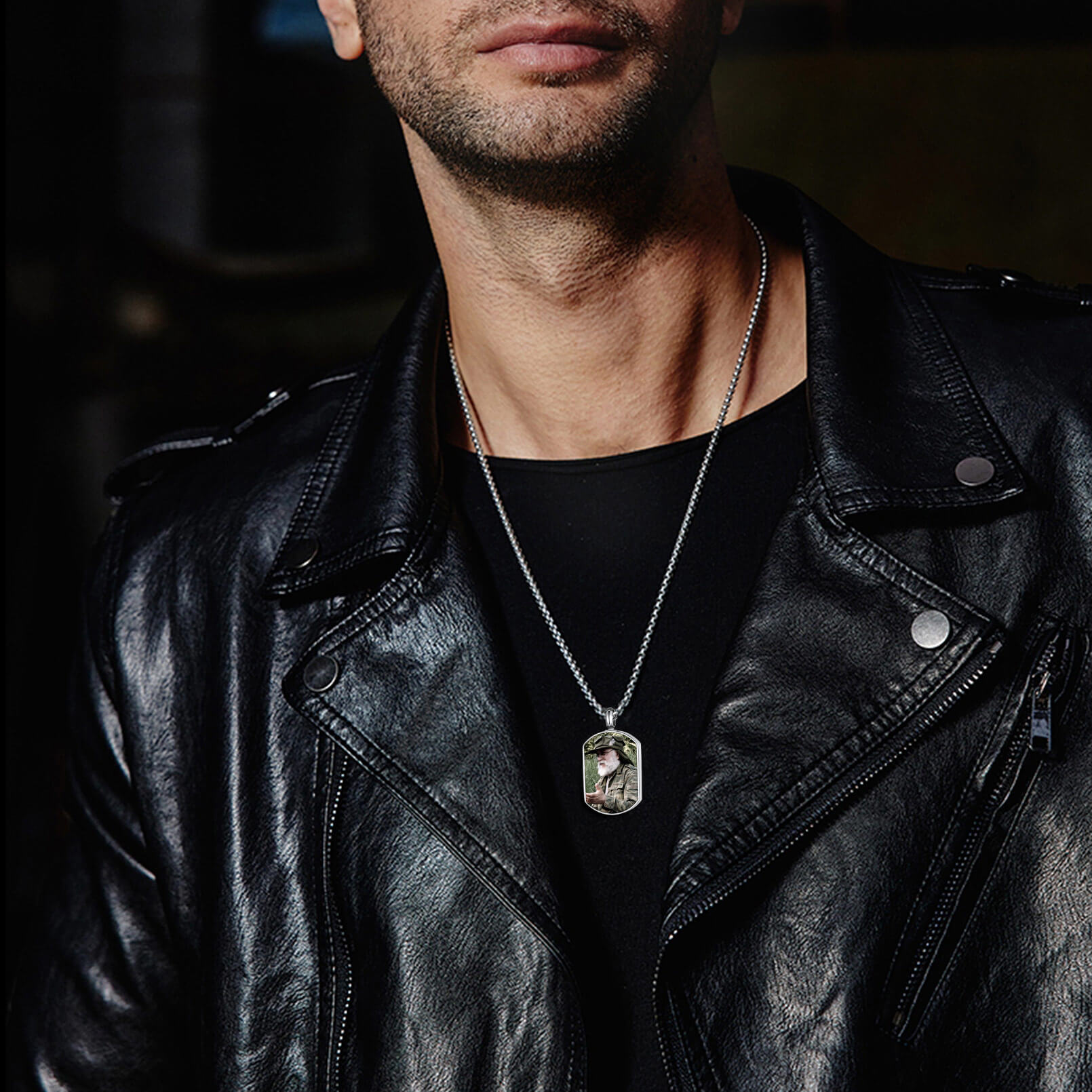 Personalized Picture Dog Tag Cremation Urn Memorial Necklace for Ashes