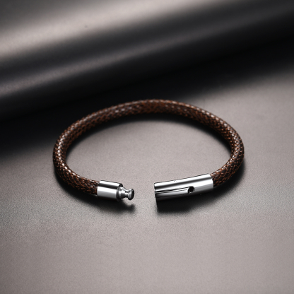Engraved Leather Bracele for Men