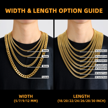 Cuban Link Chain Necklace  size choose