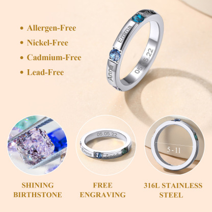 nickle free Birthstones ring