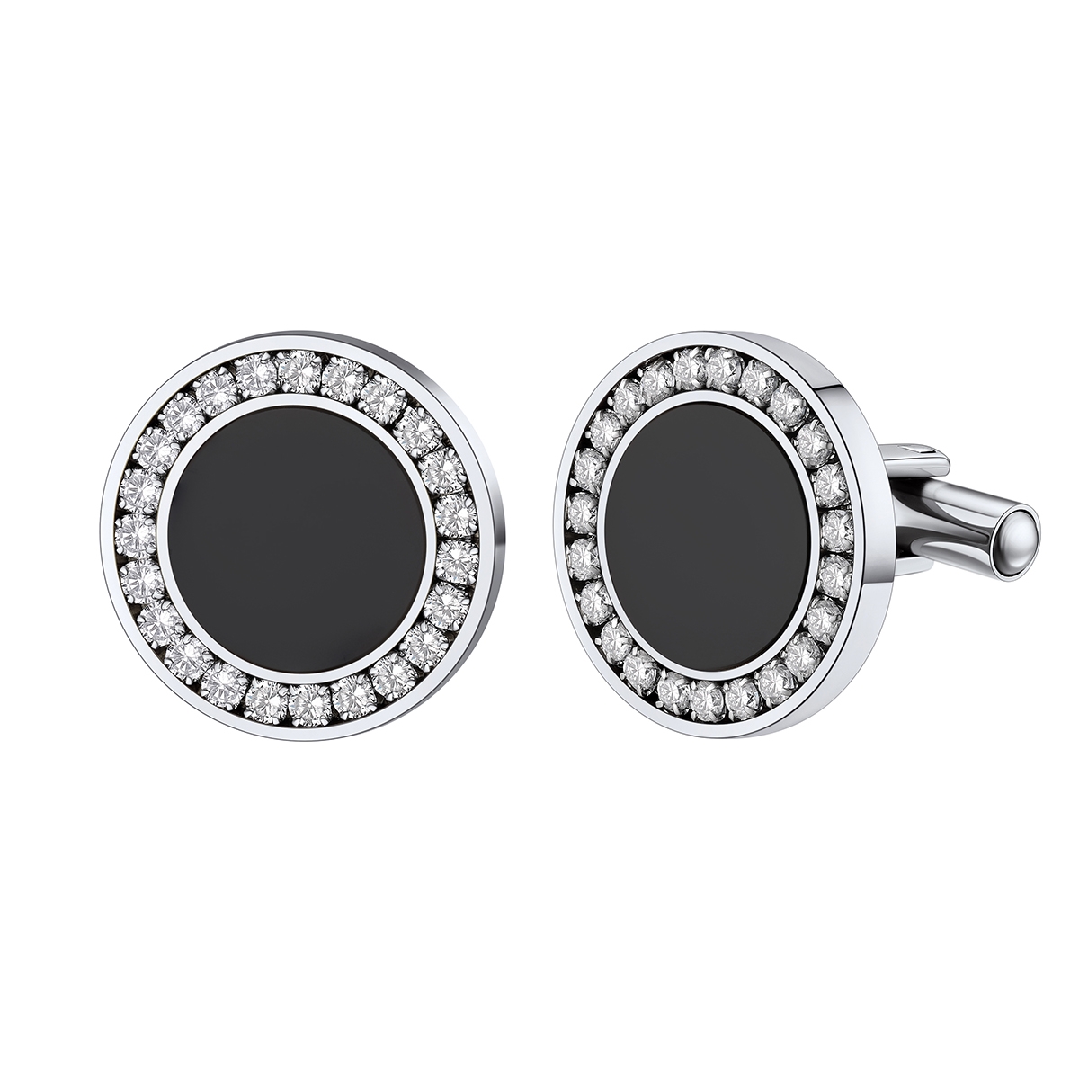 Custom Black Onyx Engraved Tuxedo Shirt Cufflinks for Men