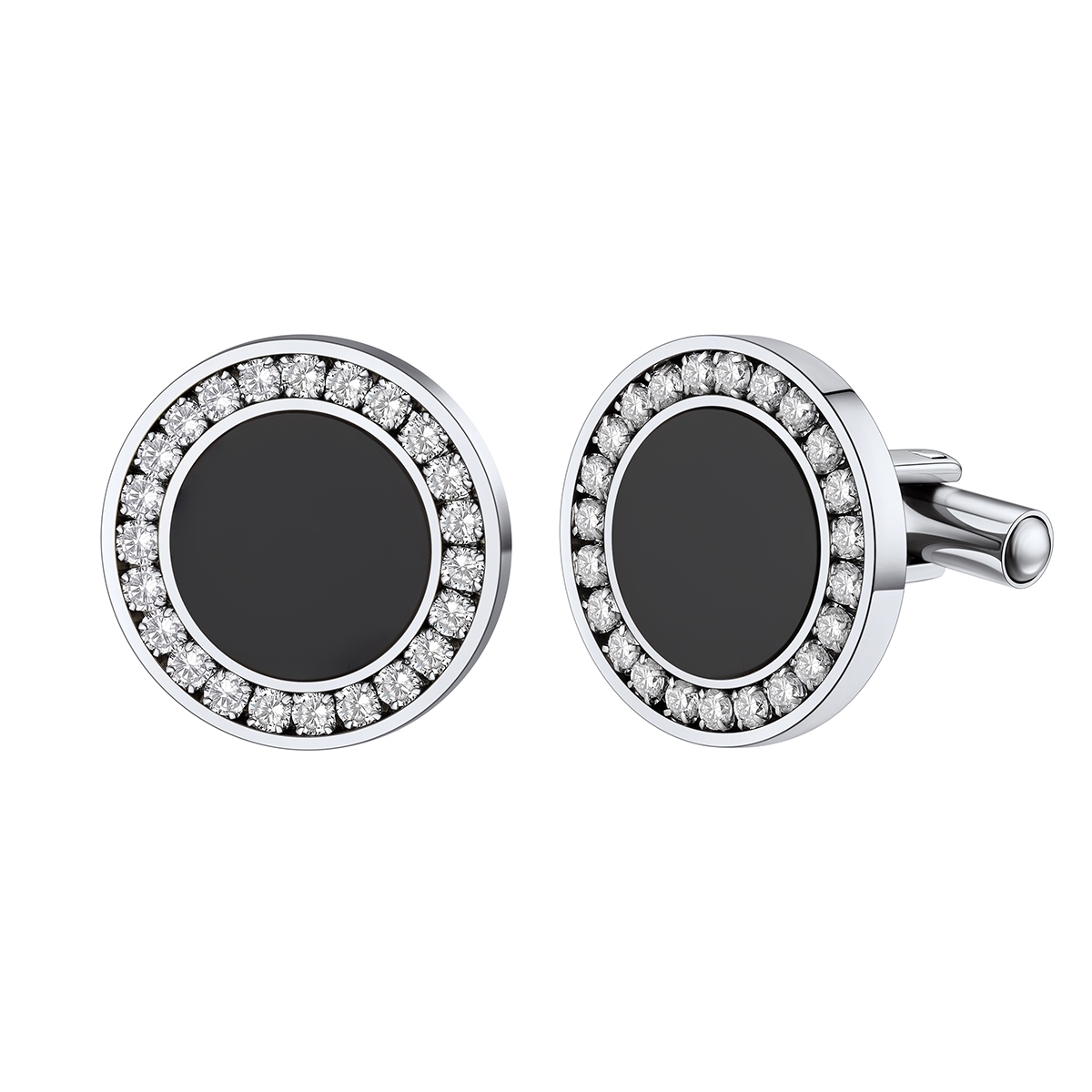 Custom Black Onyx Engraved Tuxedo Shirt Cufflinks for Men