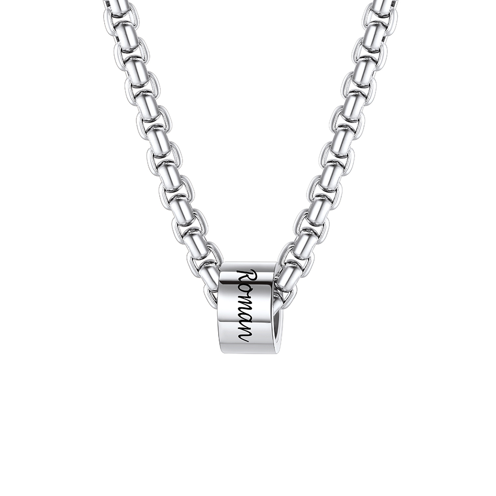 Personalized 1 Name Bead Chain Necklace 4MM