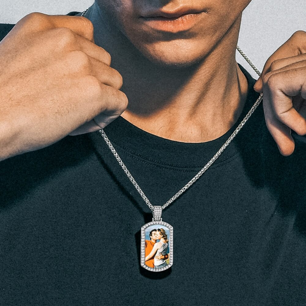   Photo dog tag necklace for men