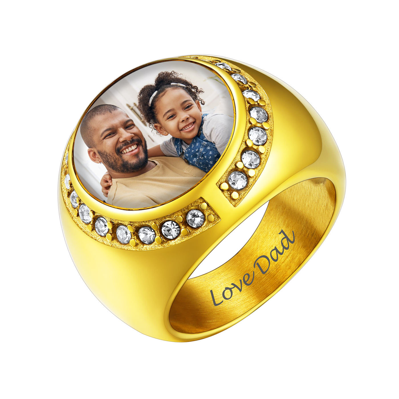 Custom Mens Round Signet Ring gold