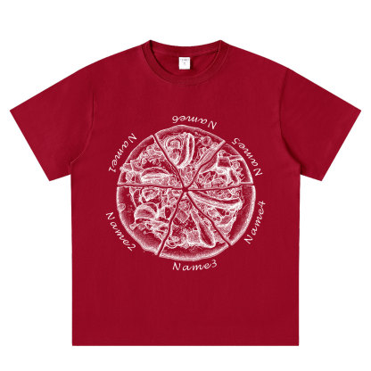 Personalized Pizza Family Name T-Shirt - Custom Kids & Family Gift