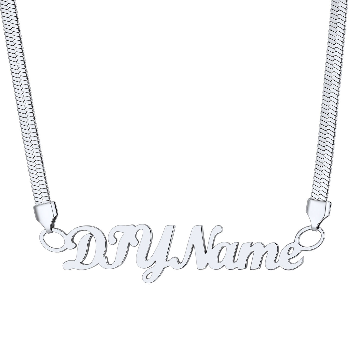 Custom Herringbone Chain Names Necklaces for Women