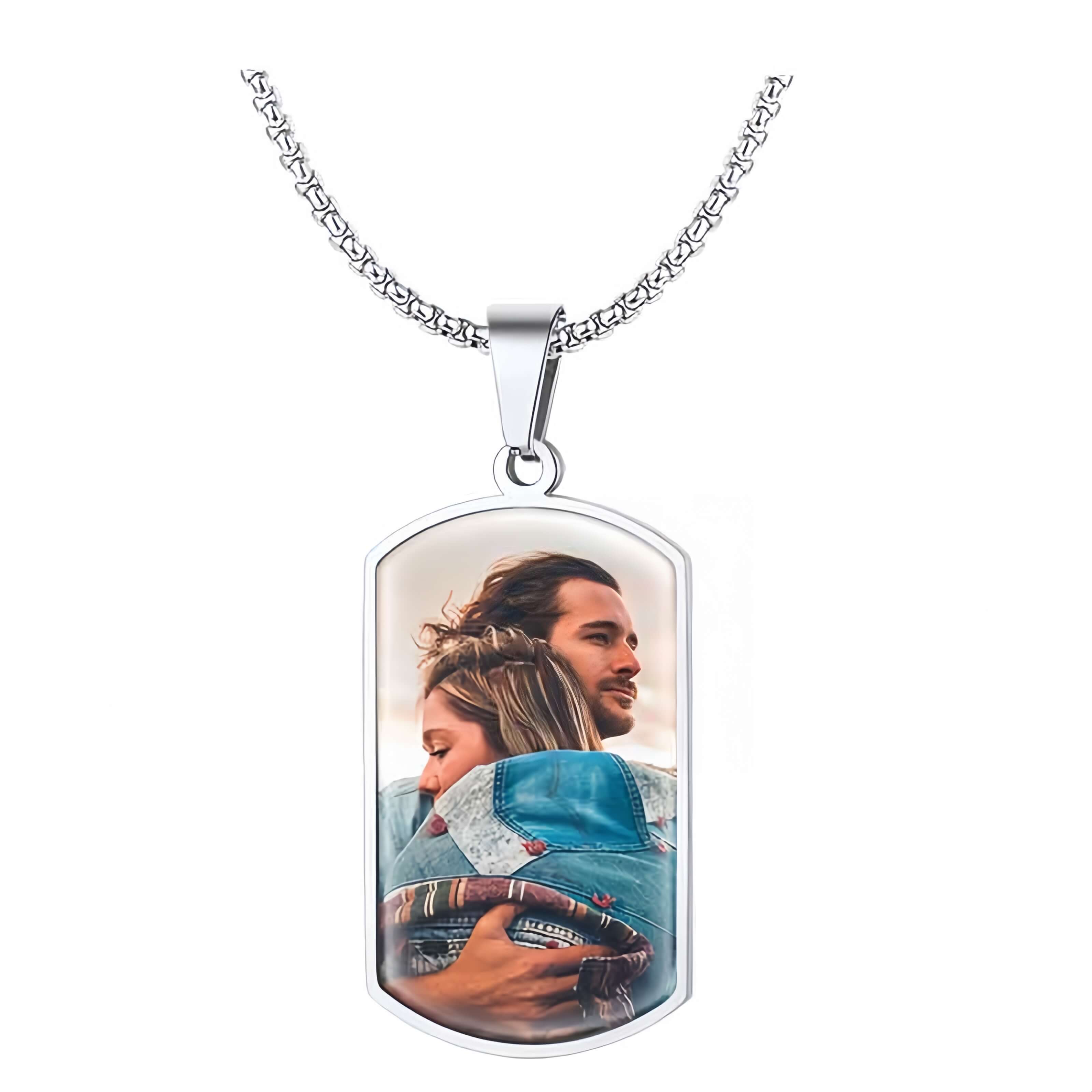 Custom Photo Dog Tag Engraved Necklace Picture Pendant