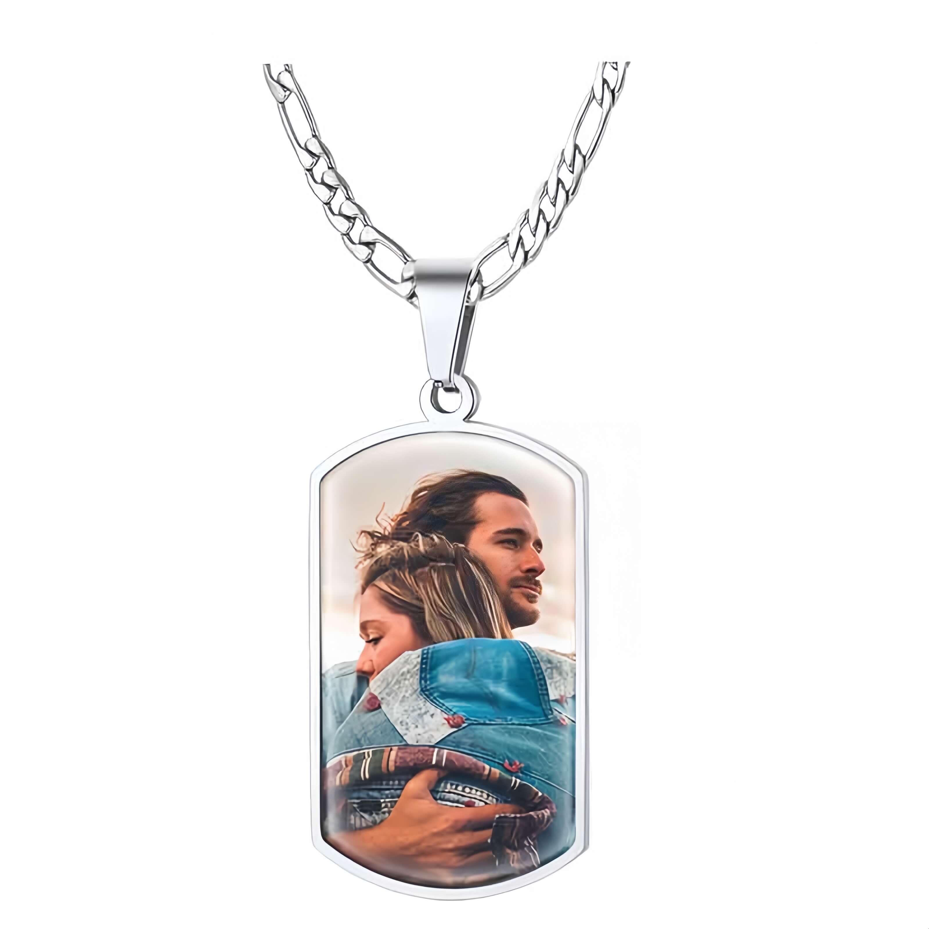 Custom Photo Dog Tag Engraved Necklace Picture Pendant
