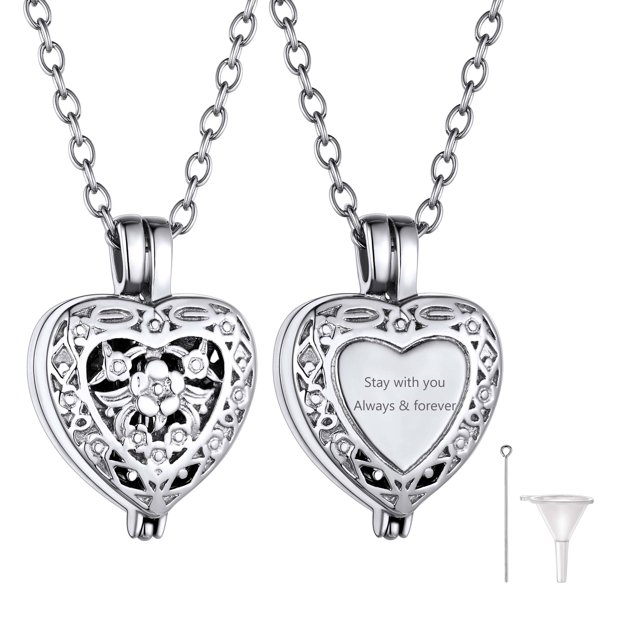 Custom Heart Cremation Urn Locket Necklace for Ashes Memorial Jewelry