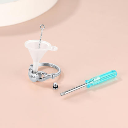 silver Cremation Urn Ring for Ashes