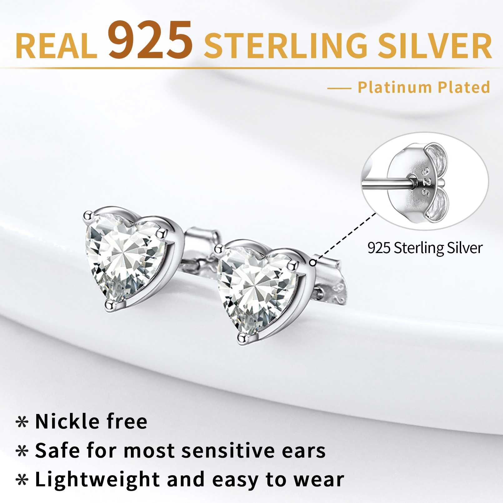 Sterling Silver Birthstone Studs