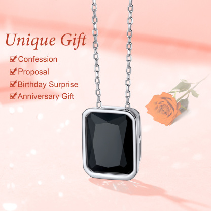 Sterling Silver Black Cubic Zirconia Necklace gift