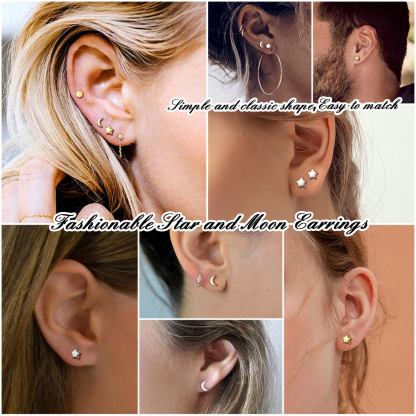 sterling silver star studs for Women