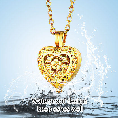 waterproof Heart Cremation Urn Necklace for Ashes