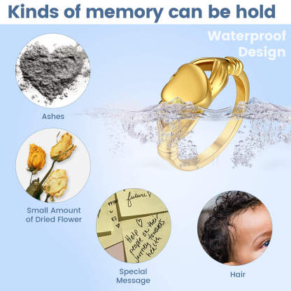 waterproof Cremation Urn Ring for Ashes