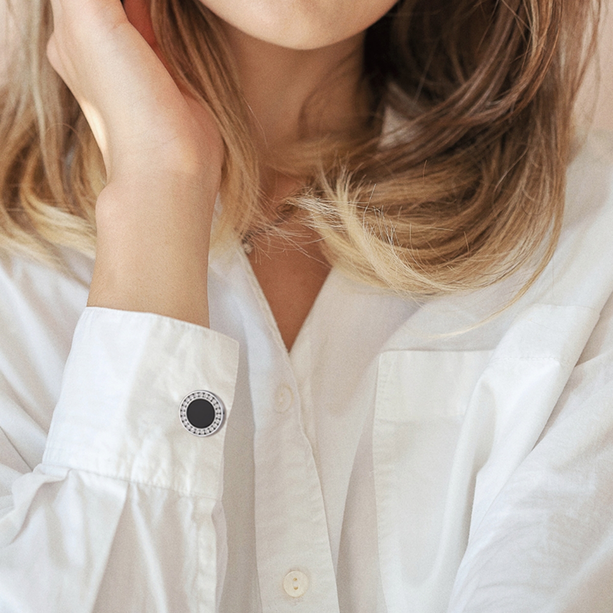 women wearing Black Onyx Cufflinks