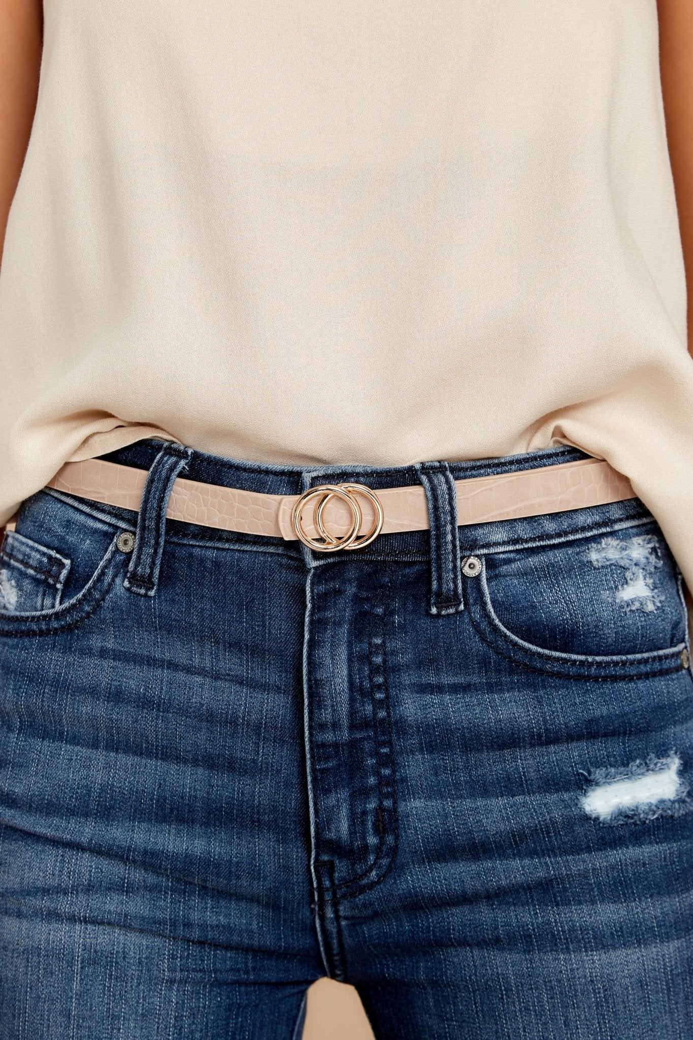 All Alright Nude Crocodile Belt – Tolkya