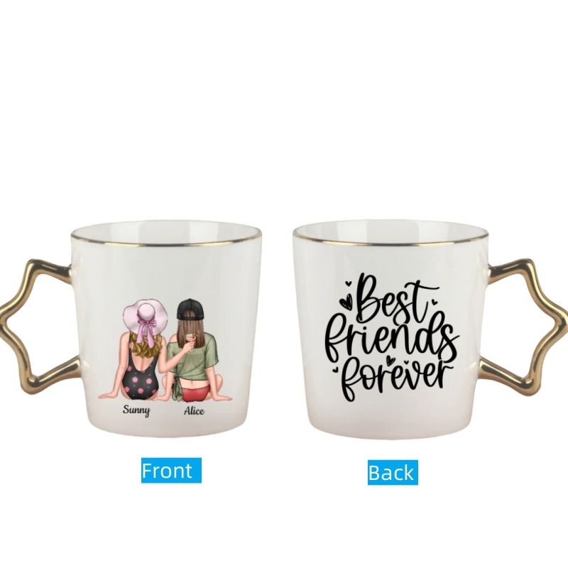 Personalized Best Friend Caption "Best Friend Forever" Coffee Cup Ceramic Mug Birthday Anniversary Gift for Her Best Friend