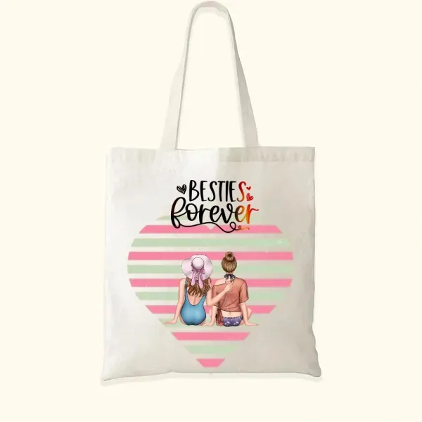 Customized Best Friends Back Beach Holiday Style Canvas Bag