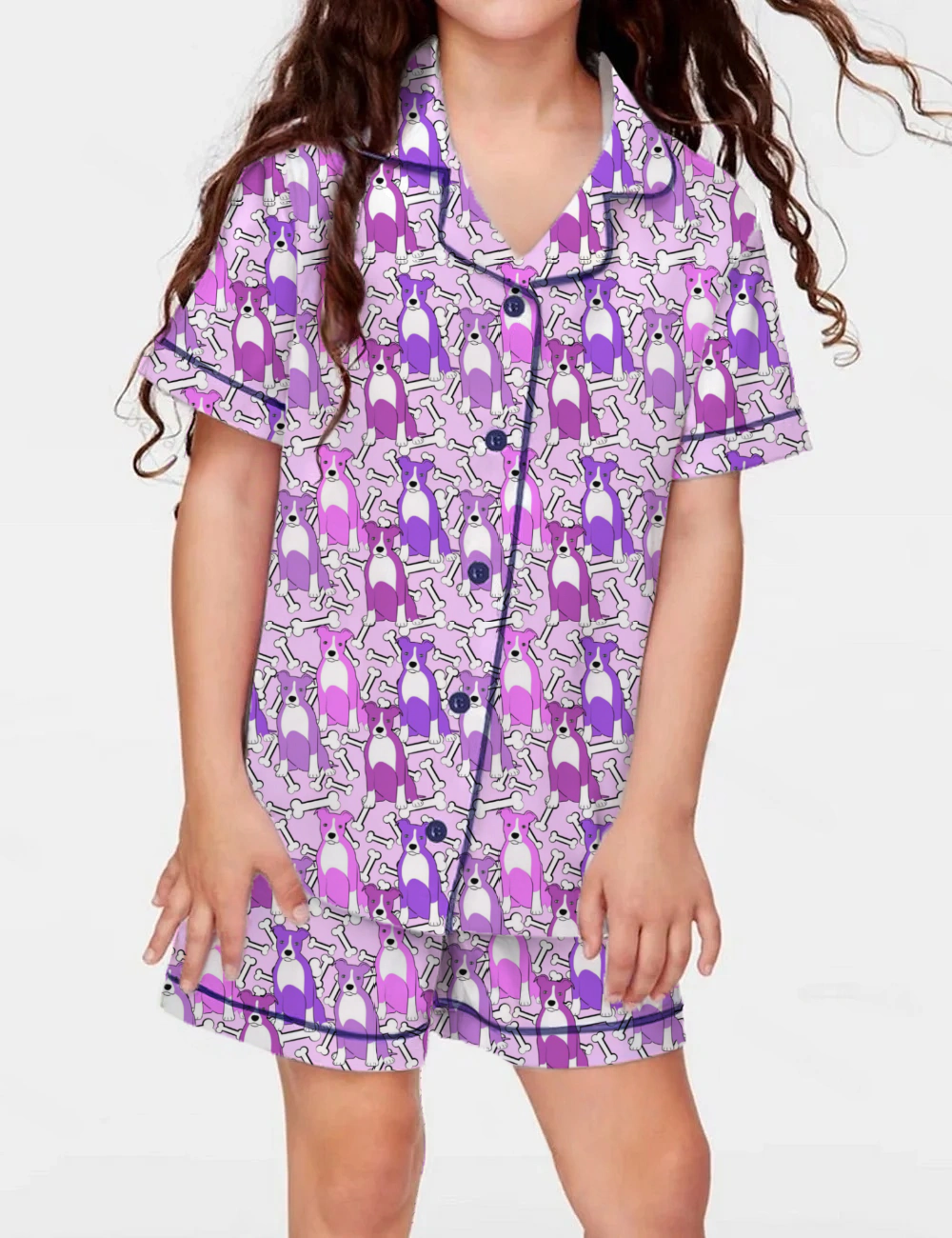Pit Bull Kid's Short Sleeve  Silky Satin Pajama Set 
