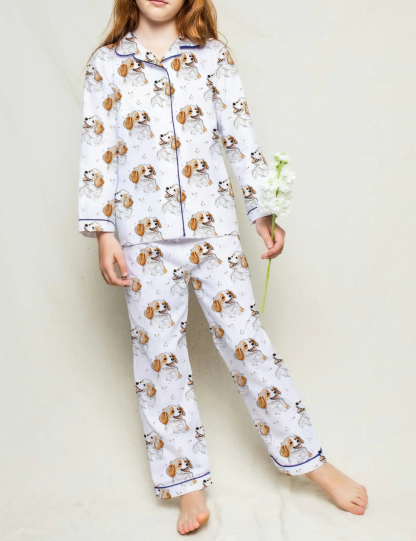 Cavalier King Charles Spaniel Kid's Silky Satin Pajama Set 