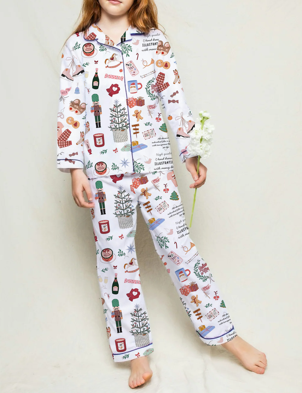 Cute French Bulldog Kid's Short Sleeve Silky Satin Pajama Set