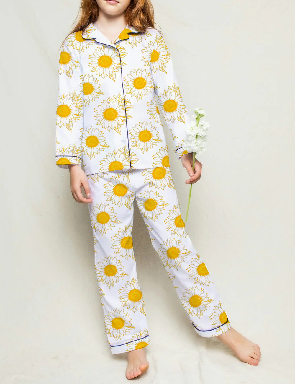 Cartoon Dachshunds Kid's Short Sleeve Silky Satin Pajama Set