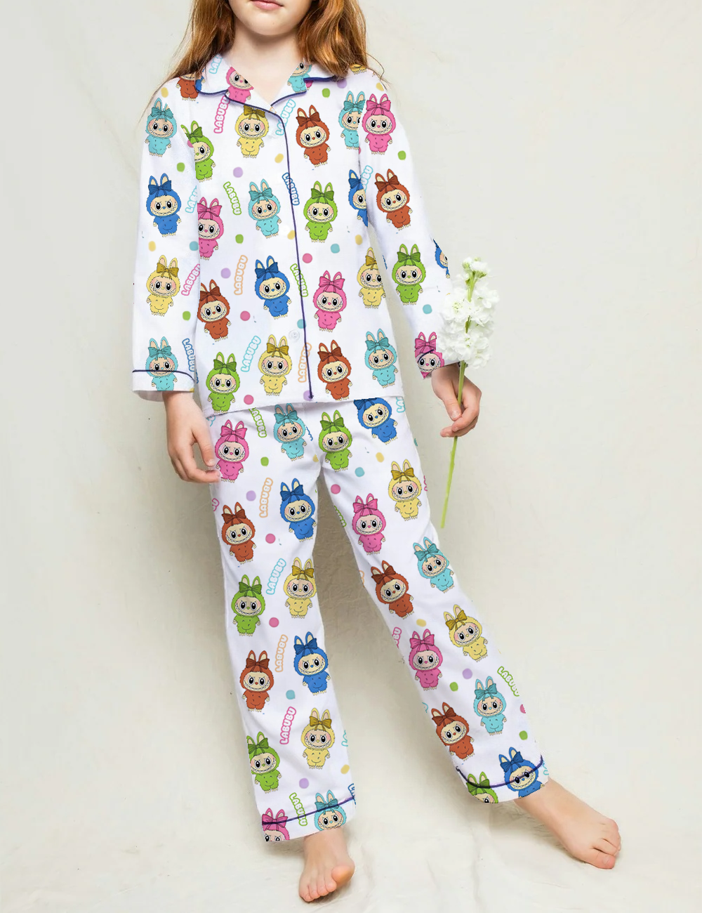 Trending Cute Monster Kid's Silky Satin Pajama Set 