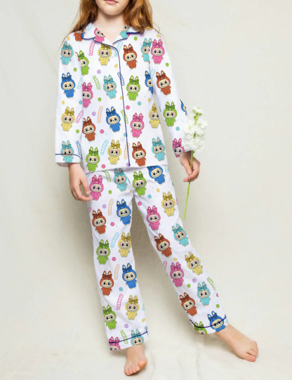 Trending Cute Monster Kid's Silky Satin Pajama Set 