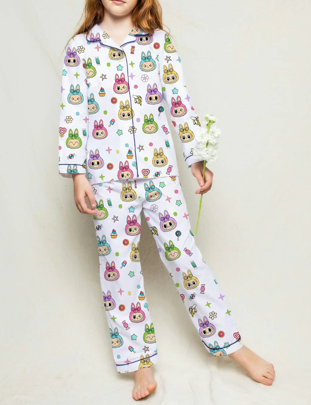 Trending Cute Monster Kid's Silky Satin Pajama Set 