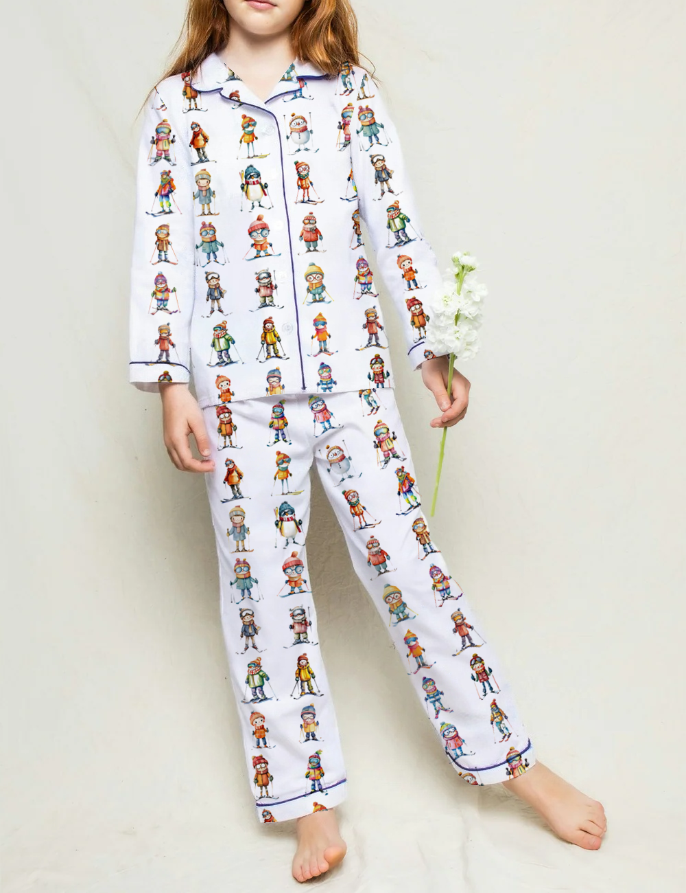 Skiing Life Kid's Silky Satin Pajama Set