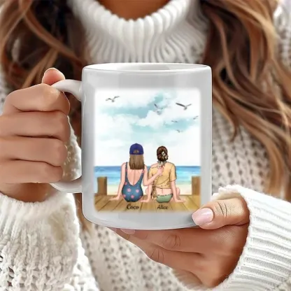 Personalized Best Friend Caption " The quiet one The loud one " Coffee Cup Ceramic Mug Birthday Anniversary Gift for Her Best Friend
