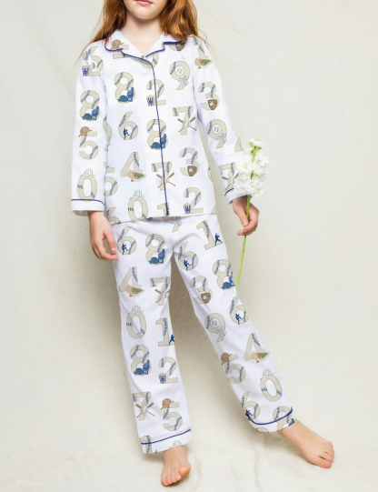 Numbers Baseball Kid's Silky Satin Pajama Set 