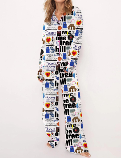 One Tree Hill Silky Satin Pajama Set For Women