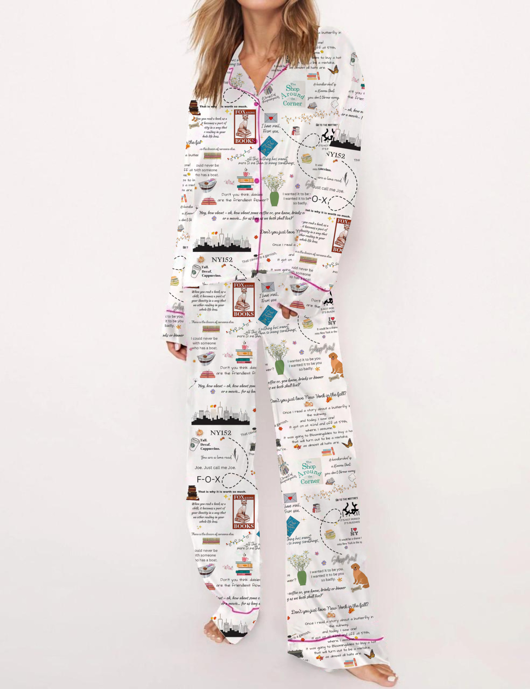 You've Got Mail Silky Satin Pajama Set For Women