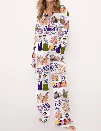 Women‘s Day Silky Satin Pajama Set For Women