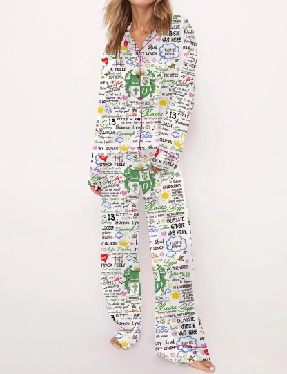 Tommen College Silky Satin Pajama Set For Women