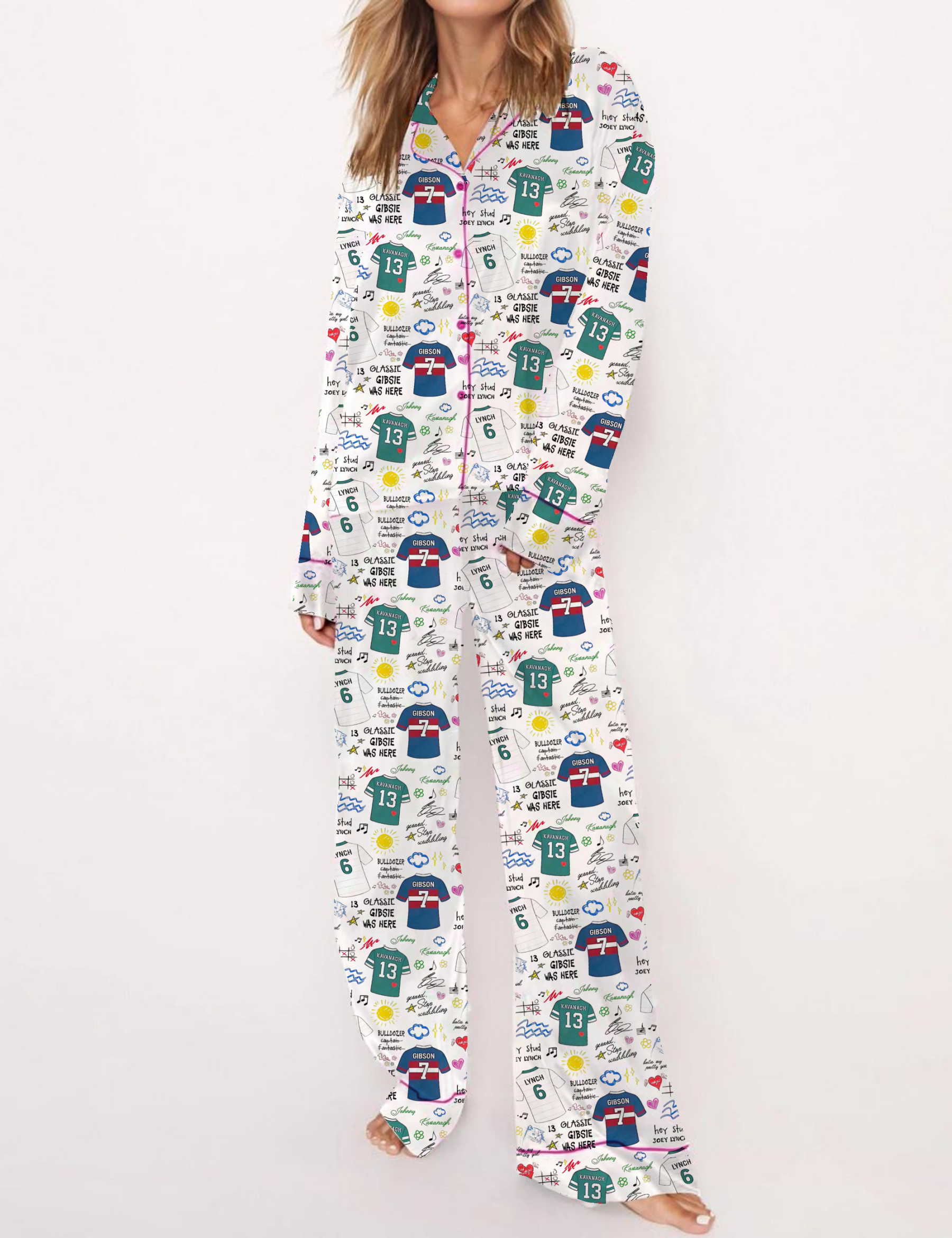 Tommen College Silky Satin Pajama Set For Women