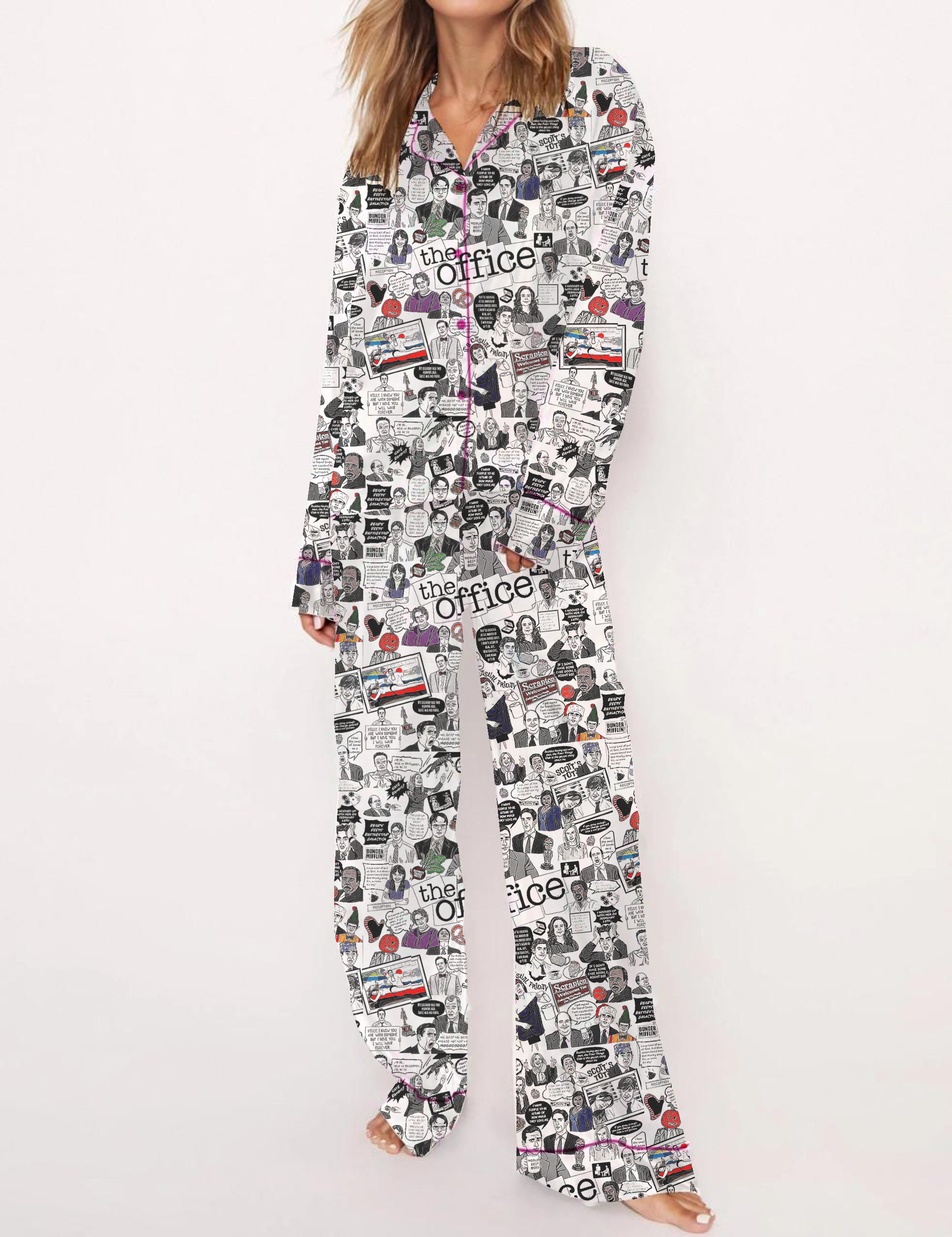 The Office TV Silky Satin Pajama Set For Women