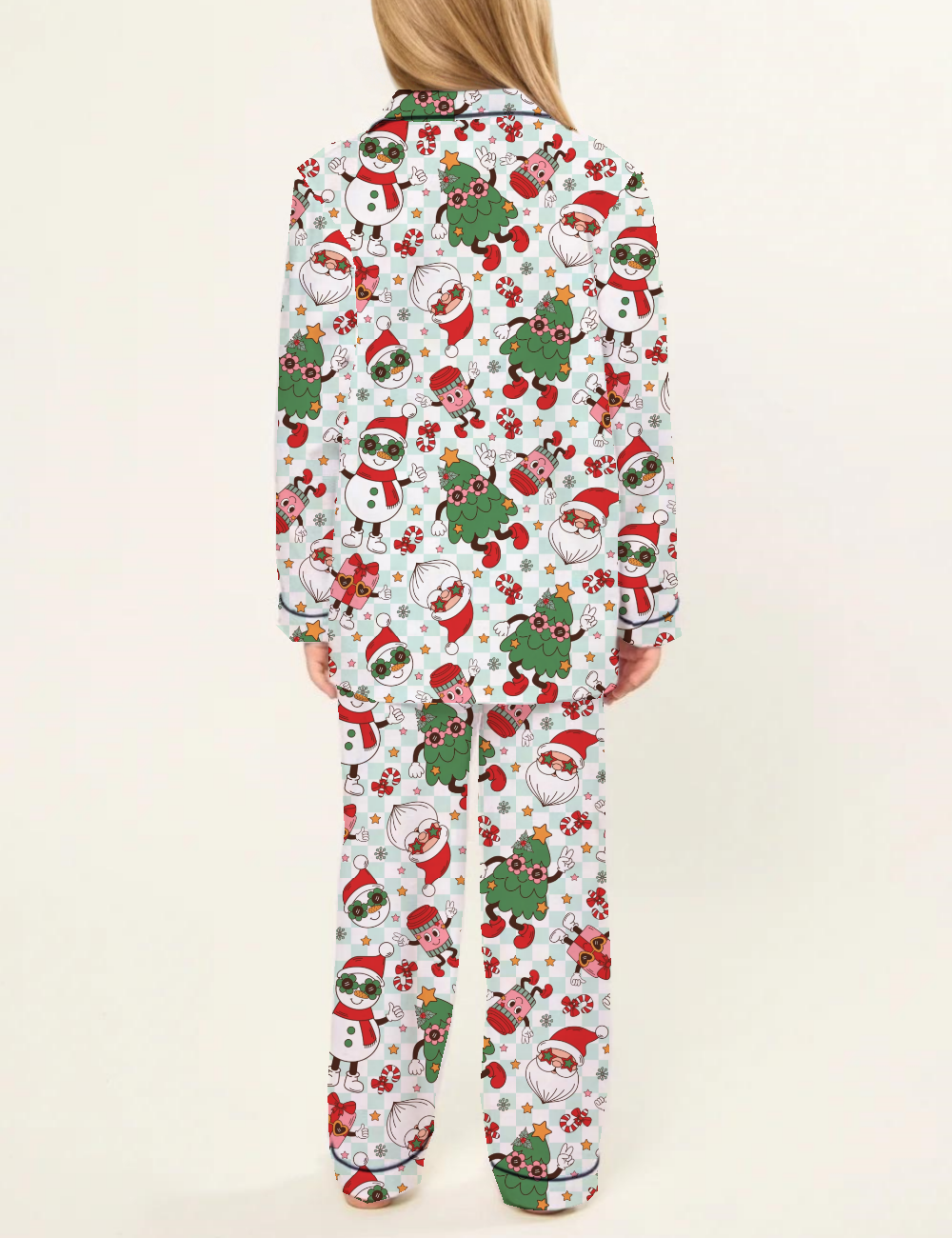 Groovy Christmas Kid's Silky Satin Pajama Set 