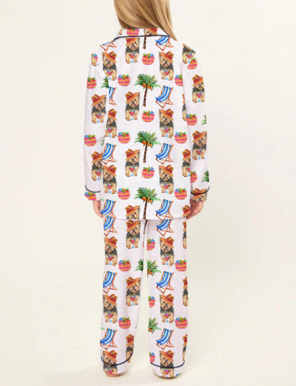 Fashion Dogs Kid's Silky Satin Pajama Set 