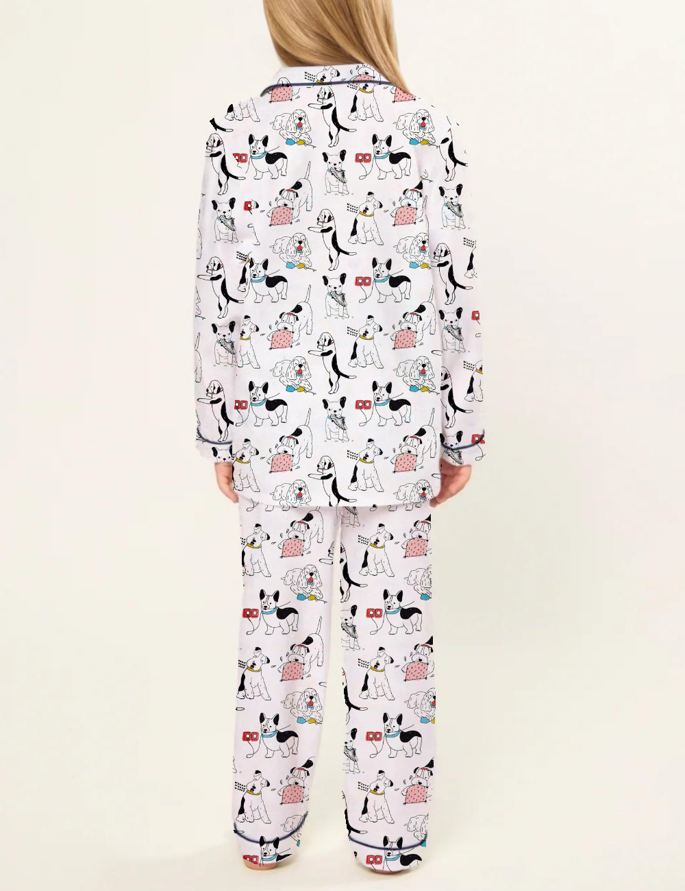 Mischievous Dog Kid's Silky Satin Pajama Set 