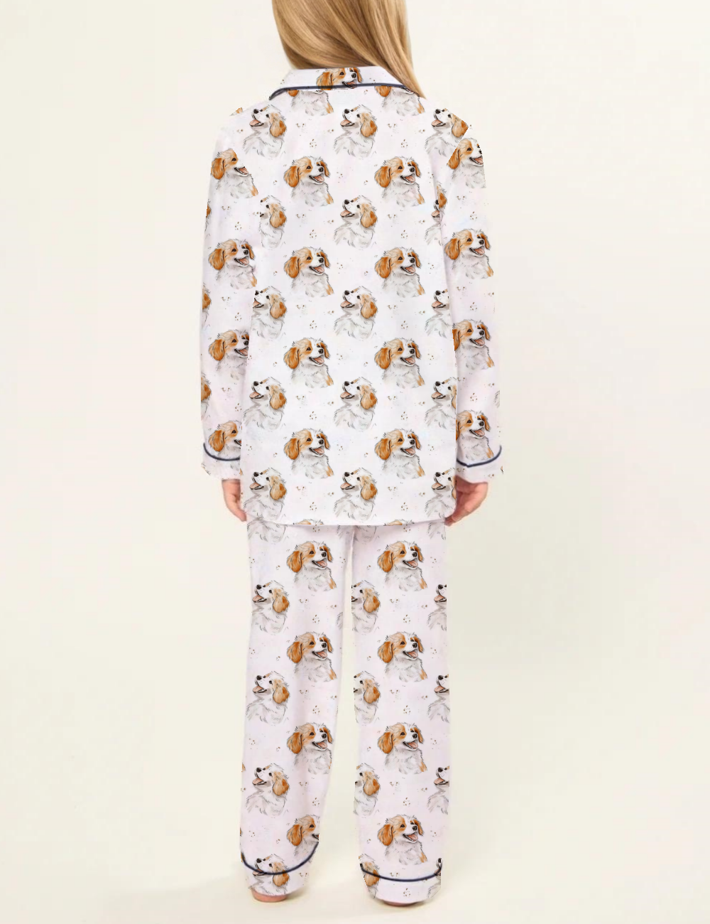 Cavalier King Charles Spaniel Kid's Silky Satin Pajama Set 